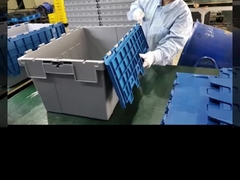 Τυλιζόμενο στερεό κουτί πλαστικό καλάθι ψαριών Εγκατεστημένο κάλυμμα για αποθήκευση 760x570x620mm