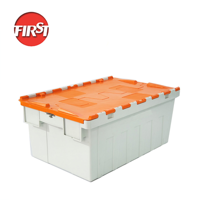 Αγορά 600*400*265mm PP Stackable Nestable πλαστικό κινούμενο κιβώτιο με προσαρτημένο καπάκι και αποθήκευση ηλεκτρονική κατασκευή
