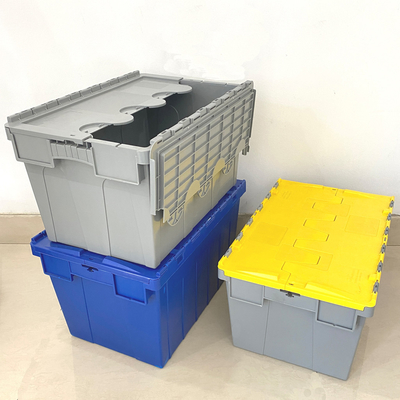 Αγορά Plastic Crate With Lid Heavy Duty Cheap Plastic Moving Boxes Storage Stackable Attached Lid Container ηλεκτρονική κατασκευή