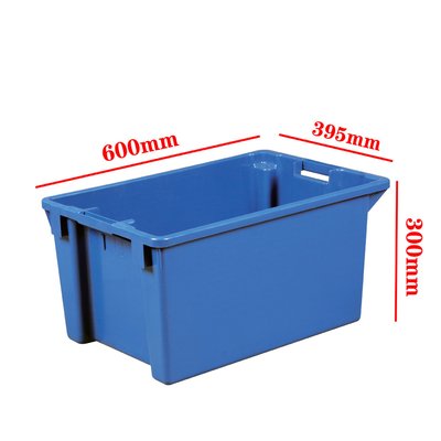 600x400x300mm πλαστικά κιβώτια αποθήκευσης ορθογώνια στερεά στερεόστρωμα κιβώτια μετακίνησης